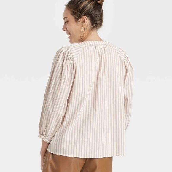 NWT a new day striped cotton tunic top large - Picture 2 of 7